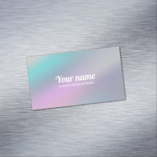 Modern Holographic Style Rainbow Customise Magnetic Business Card
