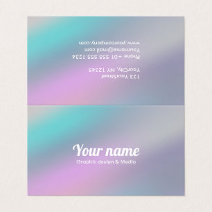 Modern Holographic Style Rainbow Pastel Customise Business Card