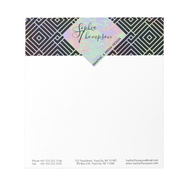 Modern Holographic Symmetric Pattern - Notepad (Front)