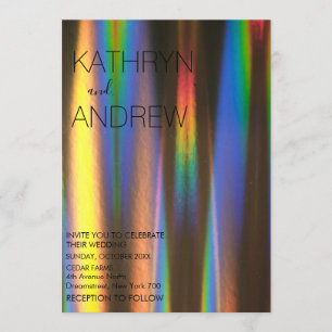 Modern Holographic Wedding Invitation