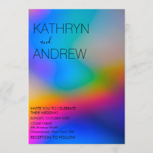 Modern Holographic Wedding Invitation