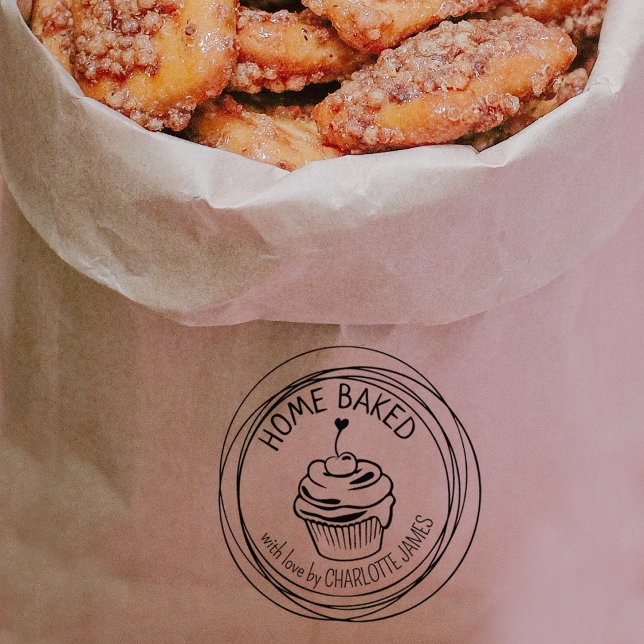 Modern Home Baked Cupcakes  Rubber Stamp (Creator Uploaded)