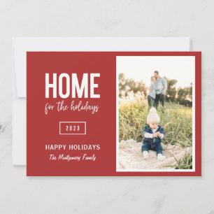 Modern Home For The Holidays Photo Holiday Card