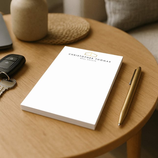 Modern Home Logo Gold Real Estate, Realtor Post-it Notes (Creator Uploaded)