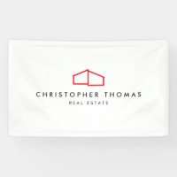 Modern Home Logo Real Estate, Realtor Red/White