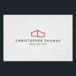 Modern Home Logo Real Estate, Realtor Red/White Poster<br><div class="desc">This poster template and downloadable logo art features a sleek and minimalistic design featuring a clean house icon with customisable text, allowing you to personalise it with your name and a brief business description. This versatile logo is perfect for a wide range of professional and personal applications, making it a...</div>