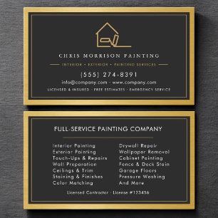 Modern Home Painter Contractor Painting Service Business Card