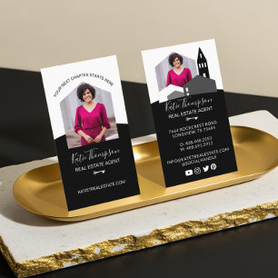 Modern Home Professional Real Estate Agent Photo Business Card