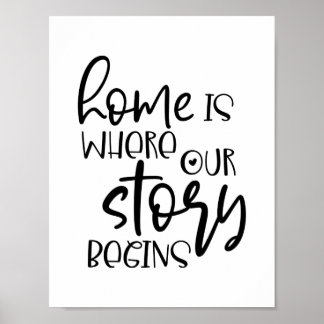 Modern home quote typography  poster