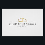 Modern Home Realtor Gold Logo Download Poster<br><div class="desc">This poster template and downloadable logo art features a sleek and minimalistic design featuring a clean house icon with customisable text, allowing you to personalise it with your name and a brief business description. This versatile logo is perfect for a wide range of professional and personal applications, making it a...</div>