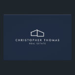 Modern Home Realtor Navy Blue Logo Download Poster<br><div class="desc">This poster template and downloadable logo art features a sleek and minimalistic design featuring a clean house icon with customisable text, allowing you to personalise it with your name and a brief business description. This versatile logo is perfect for a wide range of professional and personal applications, making it a...</div>
