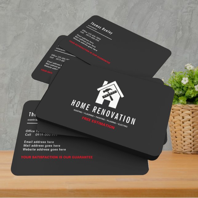 Modern Home Renovation Repair Handyman Business Card (Creator Uploaded)