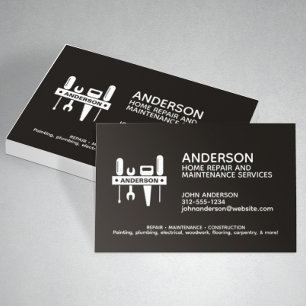 Modern Home Repair Maintenance Service Business Card