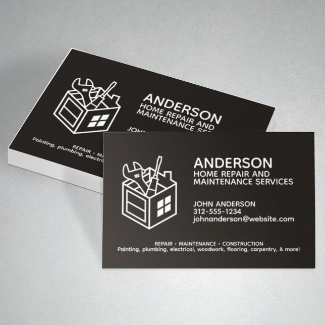 Modern Home Repair Maintenance Service Business Card (Creator Uploaded)
