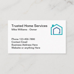 Modern Home Services Logo Business Cards