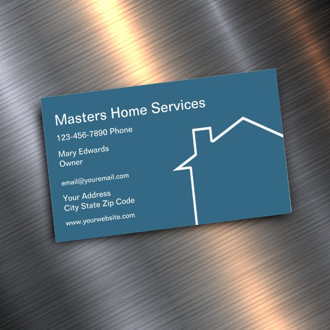 Modern Home Services Magnetic Business Card (Creator Uploaded)