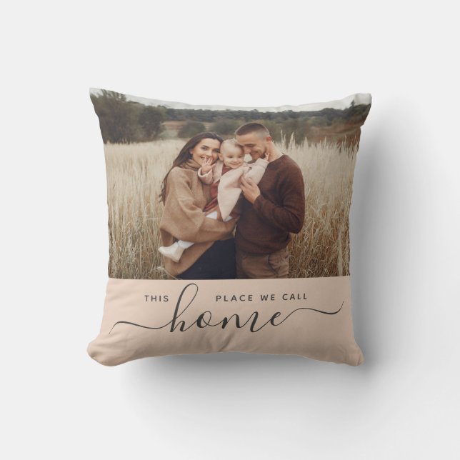Modern Home Simple Script Photo Cushion (Front)