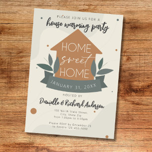 Modern Home Sweet Home House Warming Party Invitation