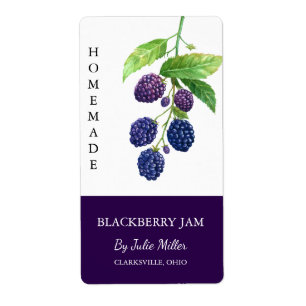 Modern Homemade Blackberry Jam Label