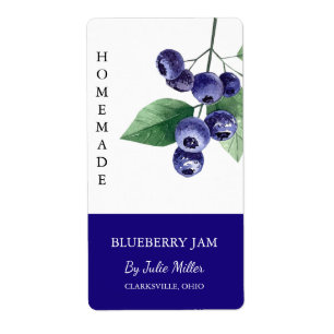 Modern Homemade Blueberry Jam Label