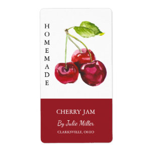 Modern Homemade Cherry Jam Label