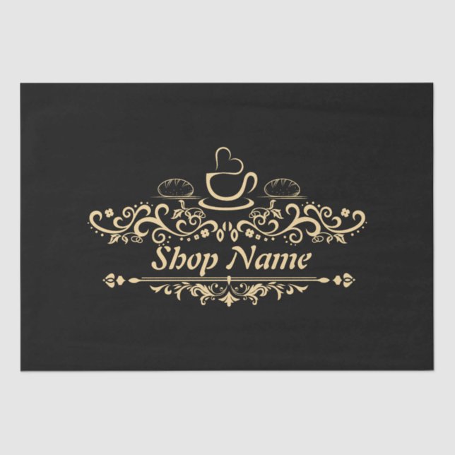 Modern Homemade coffee Bakery custom Business Logo Tissue Paper (Front)