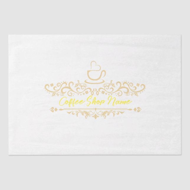 Modern Homemade Coffee welcome custom Business Log Tissue Paper (Front)