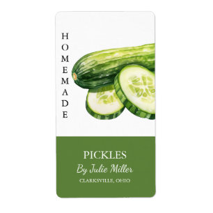 Modern Homemade Cucumber Pickles Label