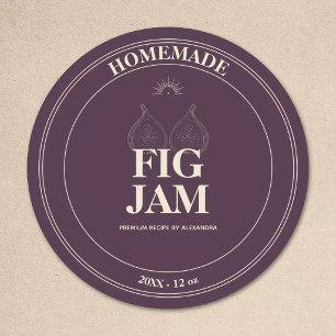 Modern Homemade Fig Jam Label Sticker