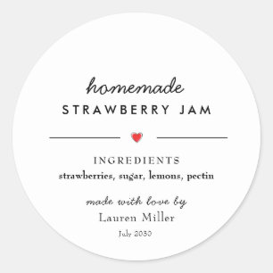 Modern Homemade Jam Jar Canning Classic Round Sticker