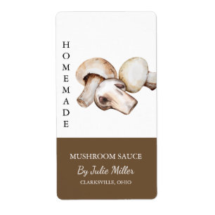 Modern Homemade Mushroom Sauce Label