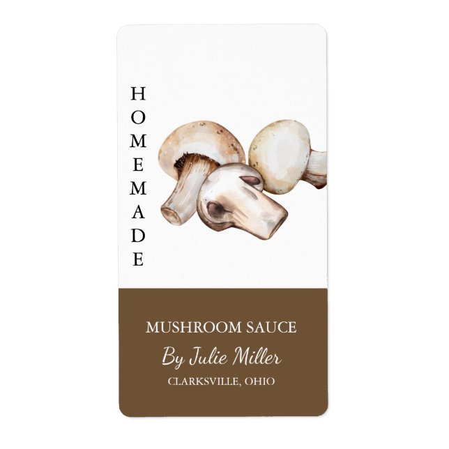 Modern Homemade Mushroom Sauce Label (Front)