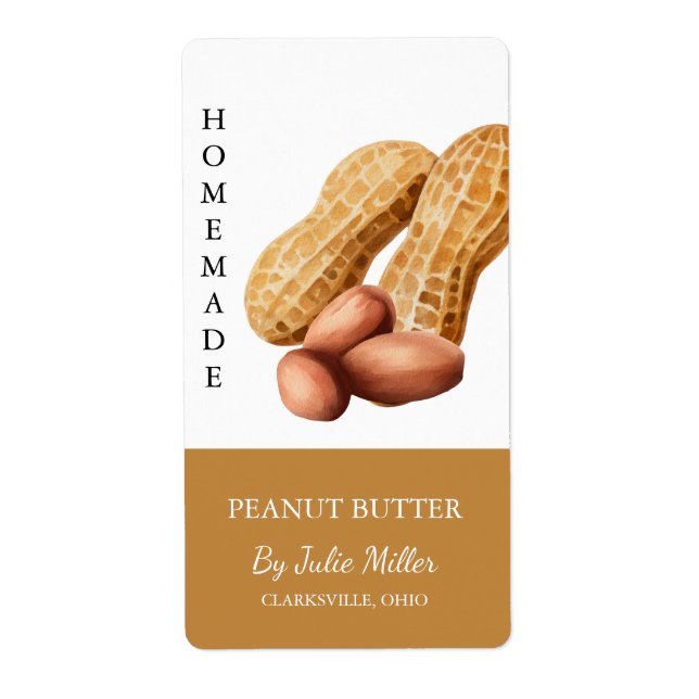 Modern Homemade Peanut Butter Label (Front)