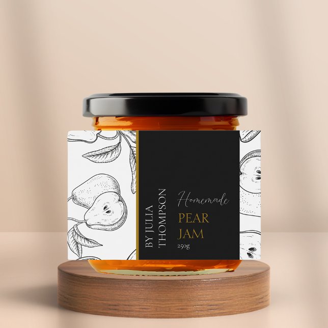 Modern Homemade Pear Jam Label (Creator Uploaded)