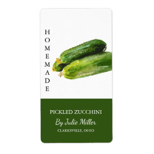 Modern Homemade Pickled Zucchini Label