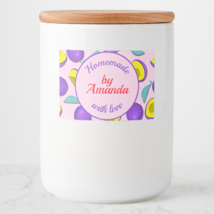 Modern homemade plum personalised food label