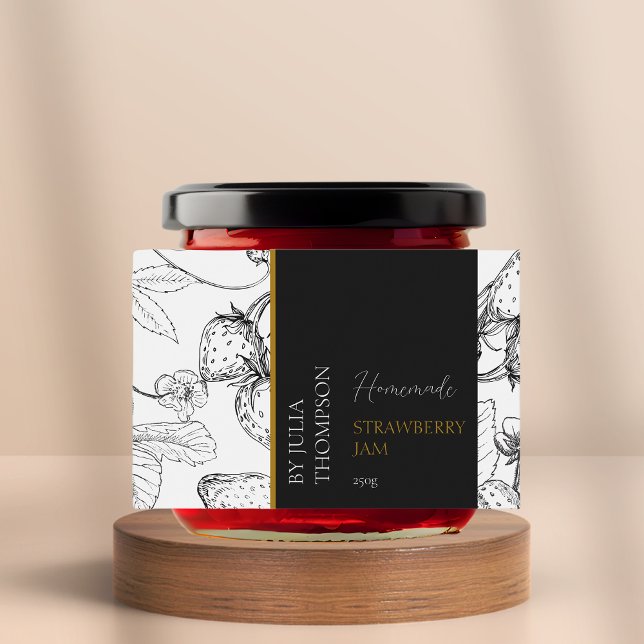 Modern Homemade Strawberry Jam Label (Creator Uploaded)