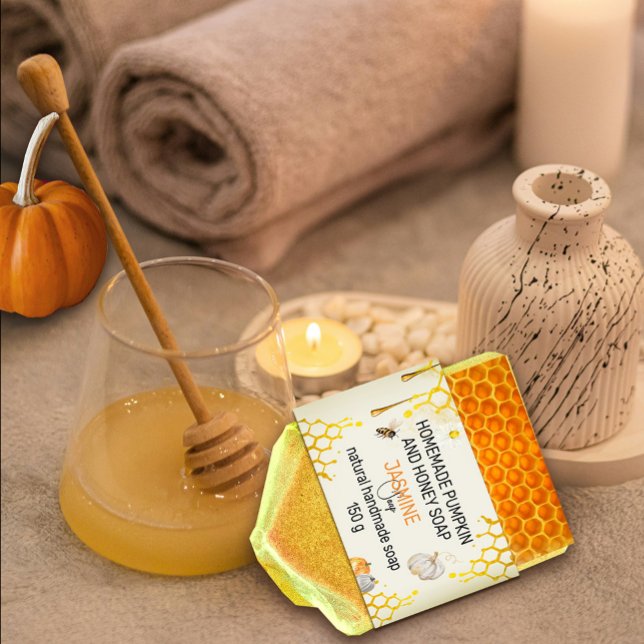 Modern Honey and Pumpkin Handmade Soap Label Invitation Belly Band (Modern Honey and Pumpkin Handmade Soap Label Invitation Belly Band #pumpkinandhonweylabel)