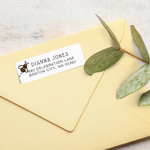 Modern Honey Bee Return Address Label