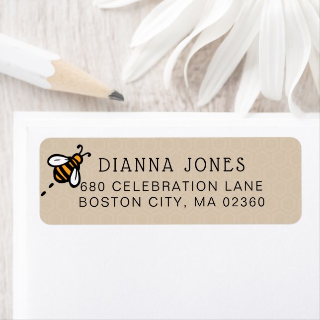 Modern Honey Bee Return Address Return Address Label (Insitu)