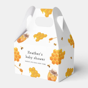 Modern Honey Bumblebee Pattern Baby Shower Favour Box