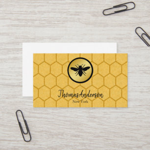 Modern honeycomb and hexagon bee logo business card