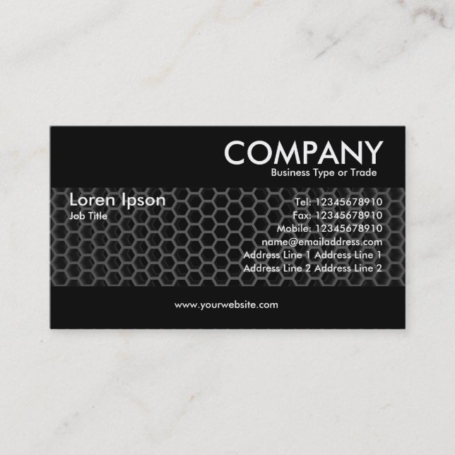 Modern - Honeycomb Dark Business Card (Front)