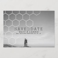 Modern Honeycomb Save The Date | Photo