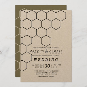 Modern Honeycomb Wedding Invitation