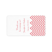 Modern Honeysuckle Chevron Wedding Lip Balm Label