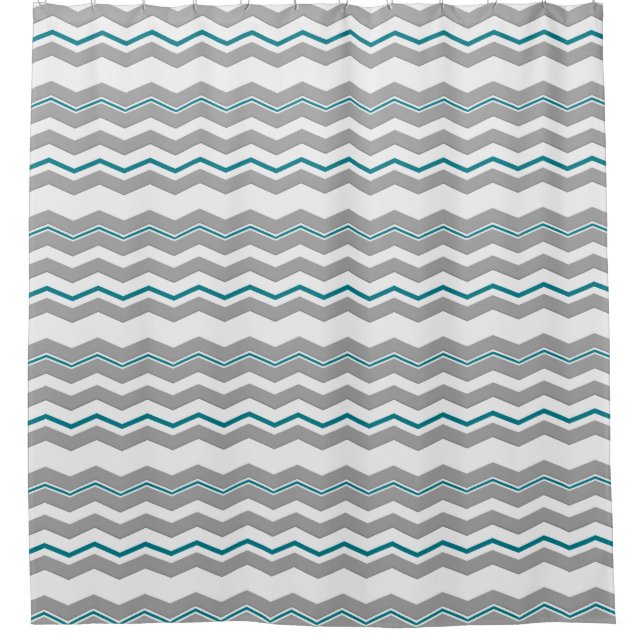Modern Horizontal Chevron with any Colour Shower Curtain (Front)
