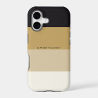 Modern Horizontal Stripe Black & Gold Colour Tones