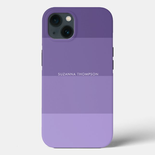 Modern Horizontal Stripe Pastel Purple  Case-Mate iPhone Case (Back)