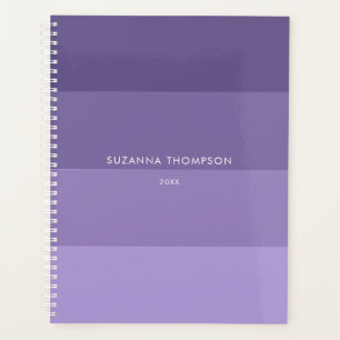 Modern Horizontal Stripe Pastel Purple Planner